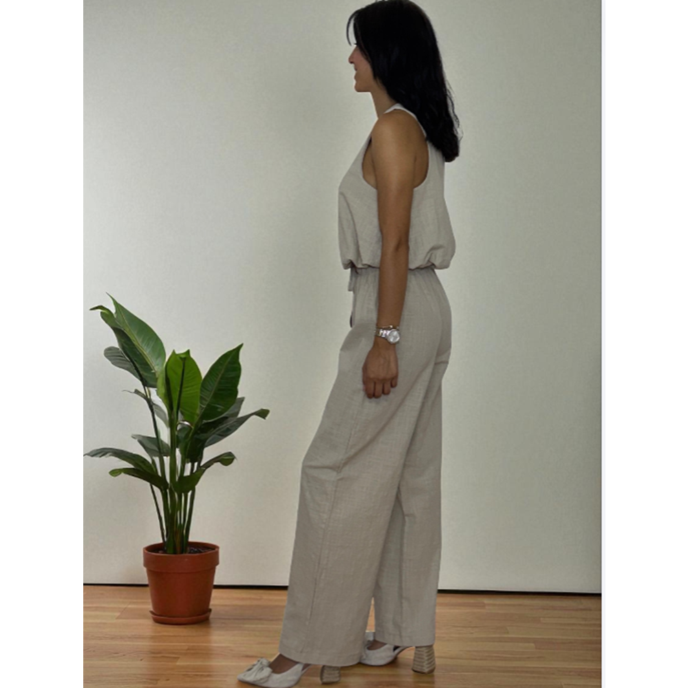 Balon Taş Rengi Keten Takım