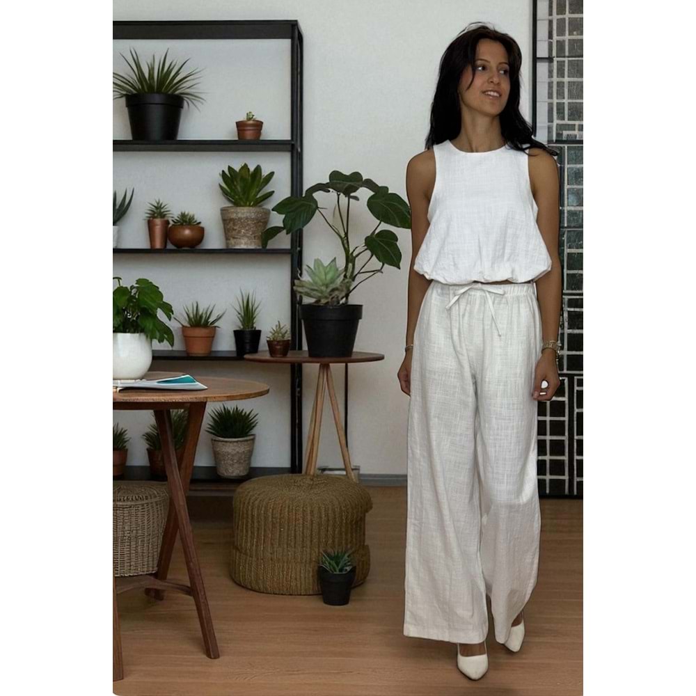 Balon Beyaz Keten Takım