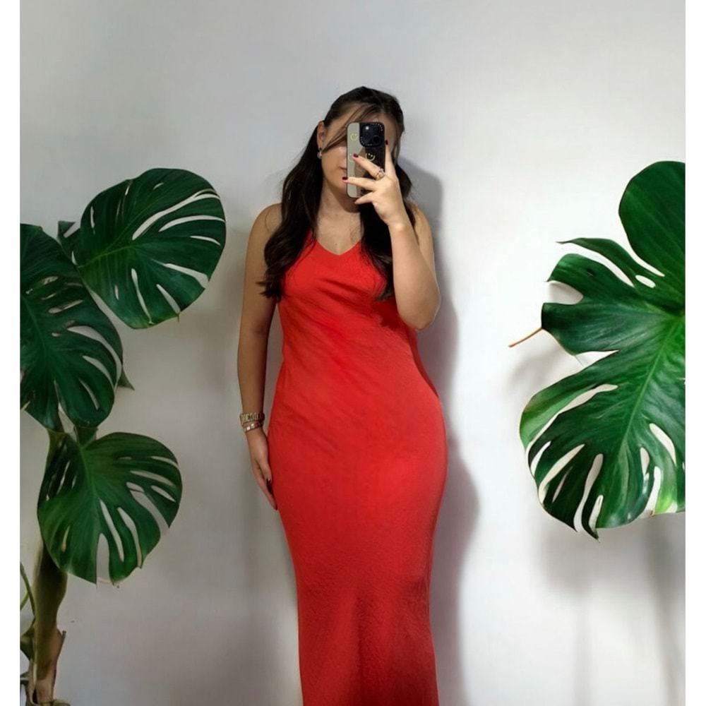 Narçiçeği Viskon Kumaş Uzun Elbise