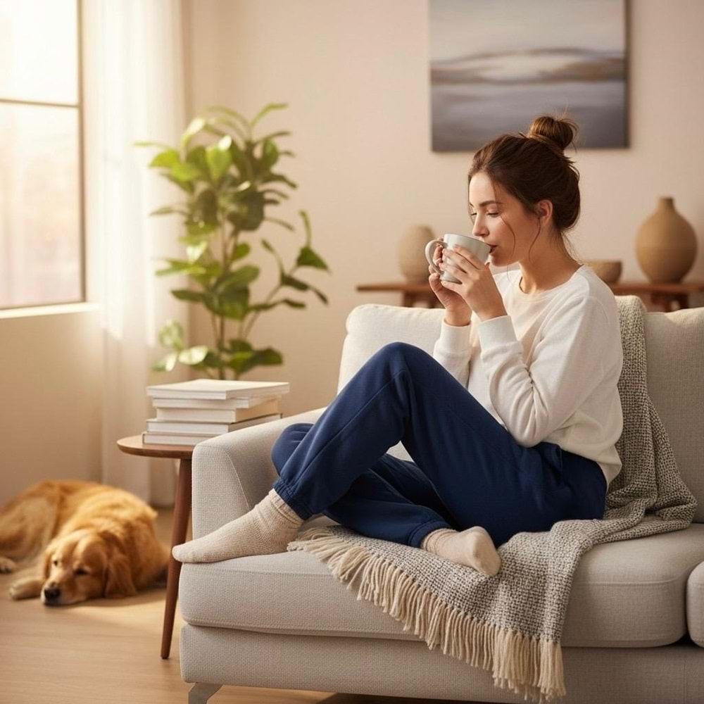 Lacivert Şardonlu Cep Detay Eşofman Altı