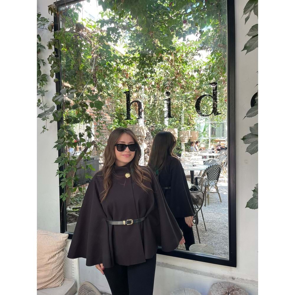 Siyah Kemerli Gold Tokalı Panço