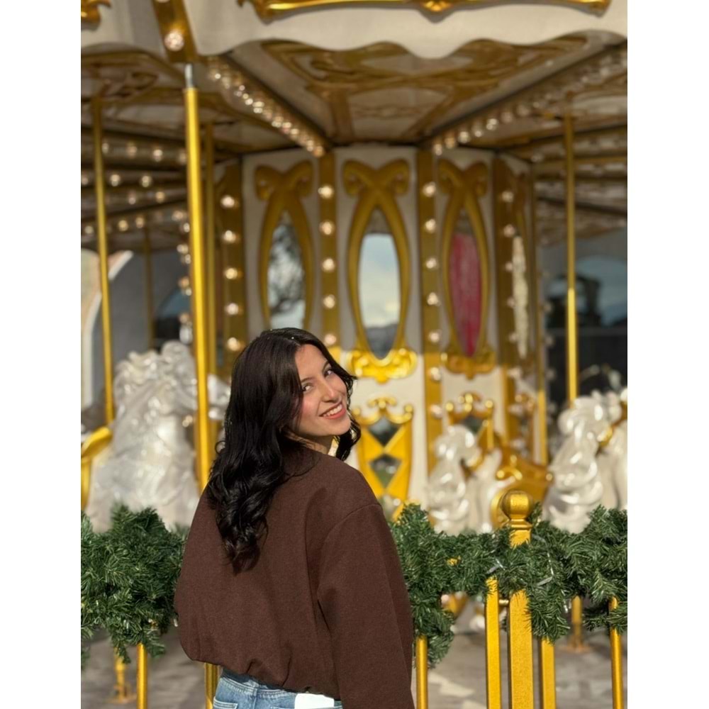 Kahverengi Fermuarlı Bomber Ceket