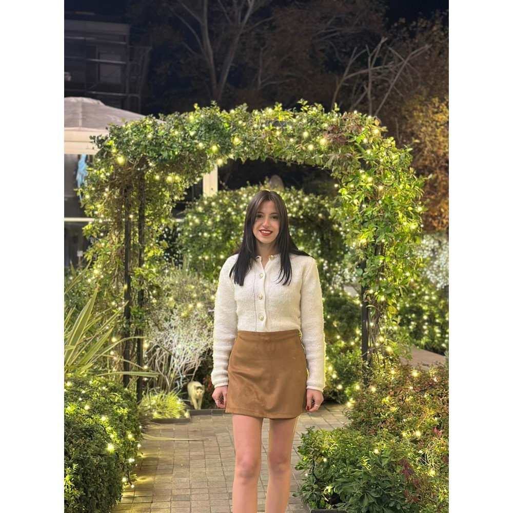 Kadın Kahverengi Süet Şort Etek