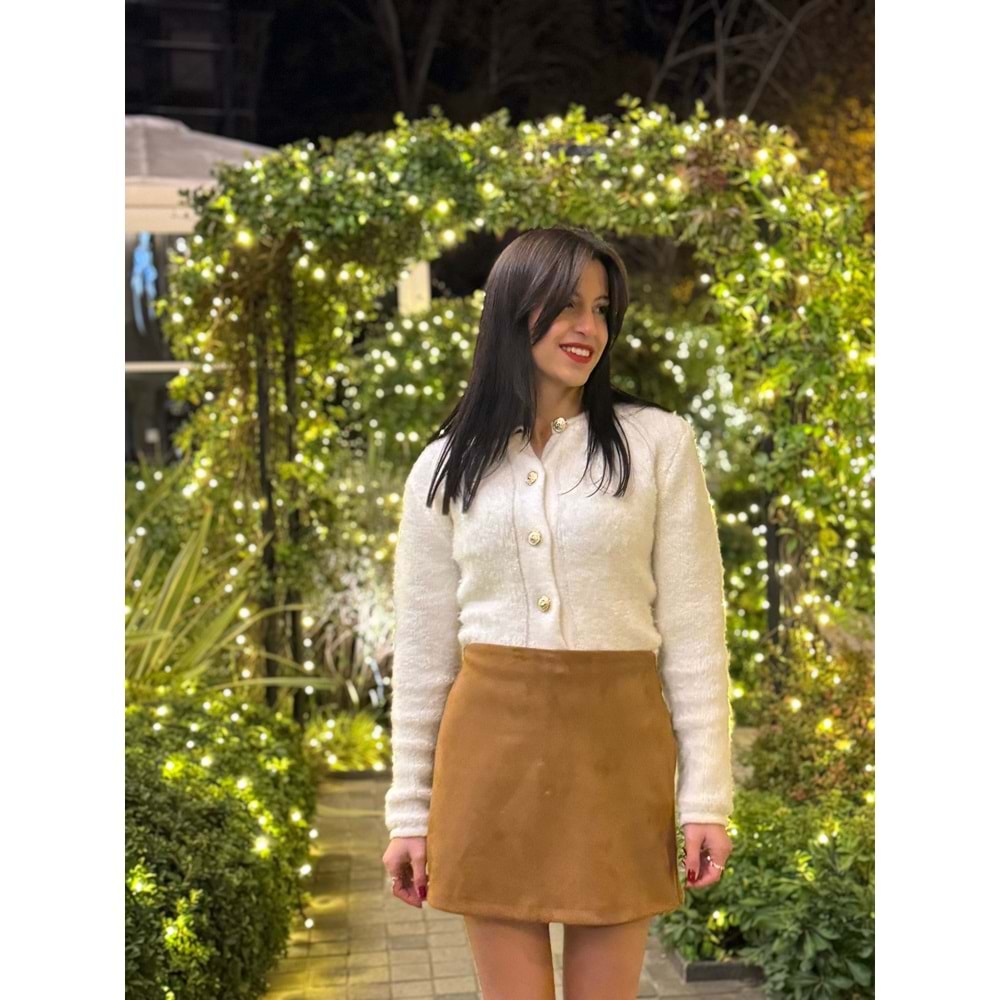 Kadın Kahverengi Süet Şort Etek