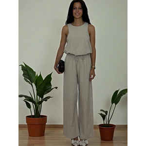 Balon Taş Rengi Keten Takım