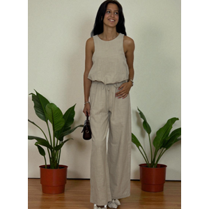 Balon Taş Rengi Keten Takım