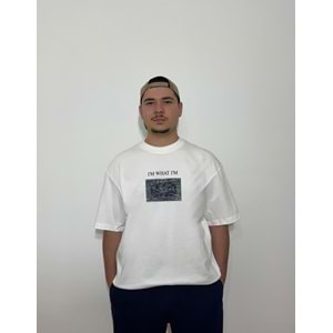 Slow Down Oversize Beyaz T-Shirt