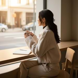 Krem Kısa Form Fermuarlı Crop Ceket