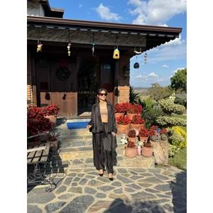 Siyah Saten Bomber Ceket Pantolon Takım