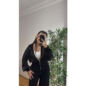 Saten Detaylı Siyah Modal Takım