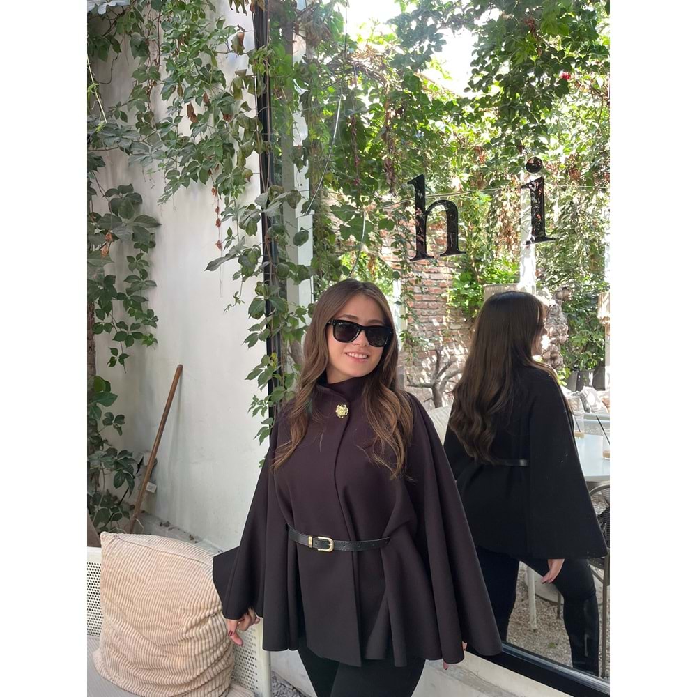 Siyah Kemerli Gold Tokalı Panço