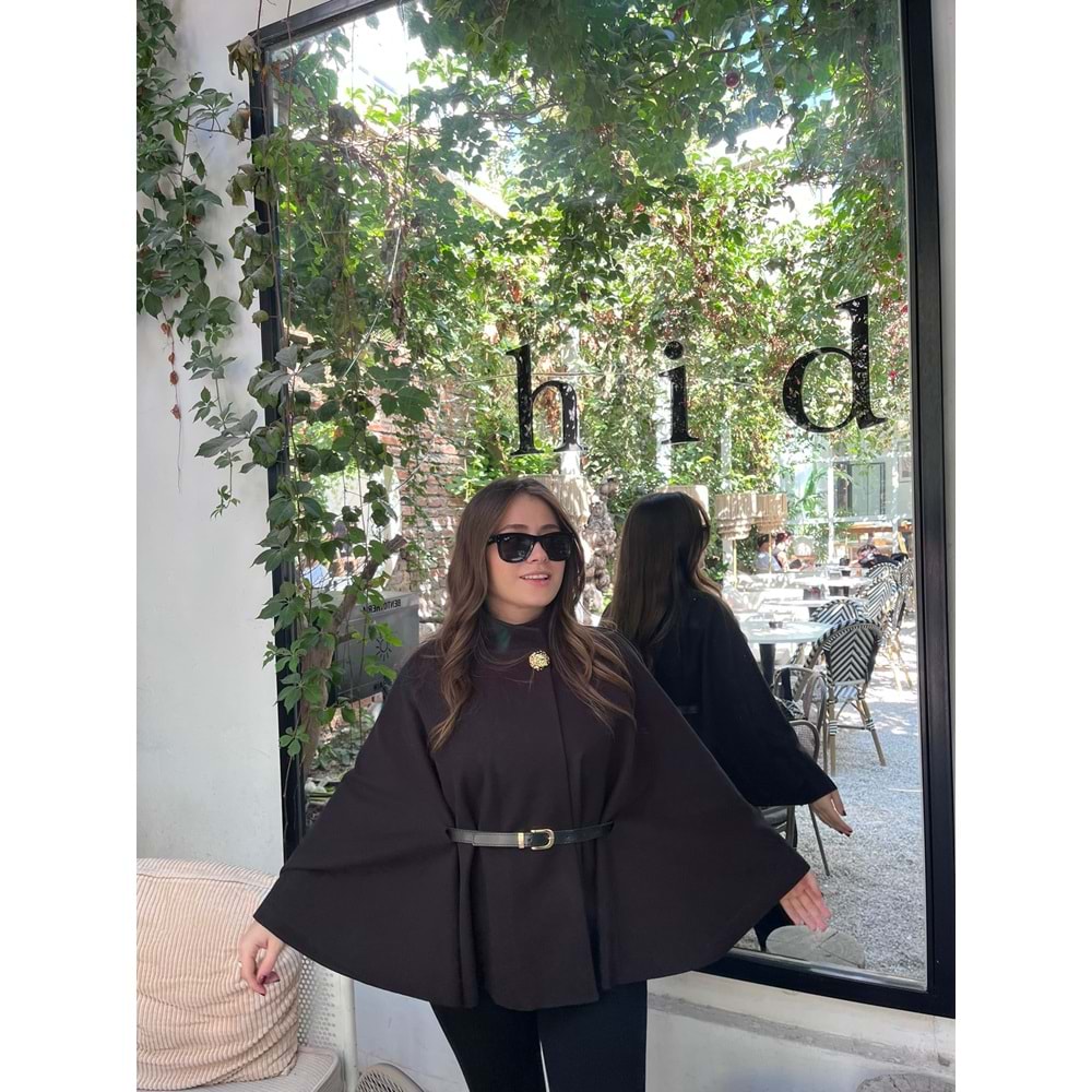 Siyah Kemerli Gold Tokalı Panço